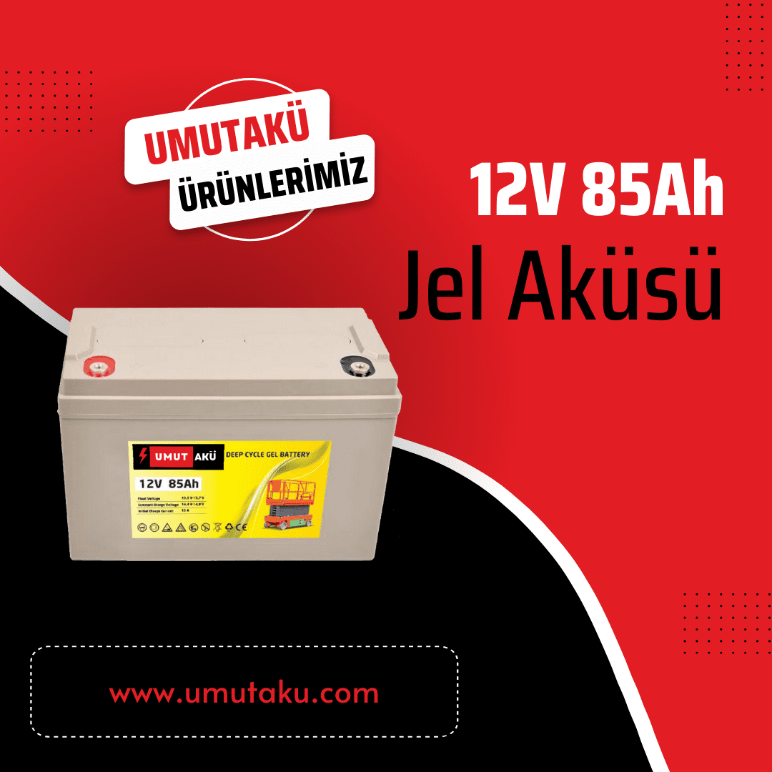 Umut Akü'nün kompakt ve güçlü 12V 85AH Jel Aküsü